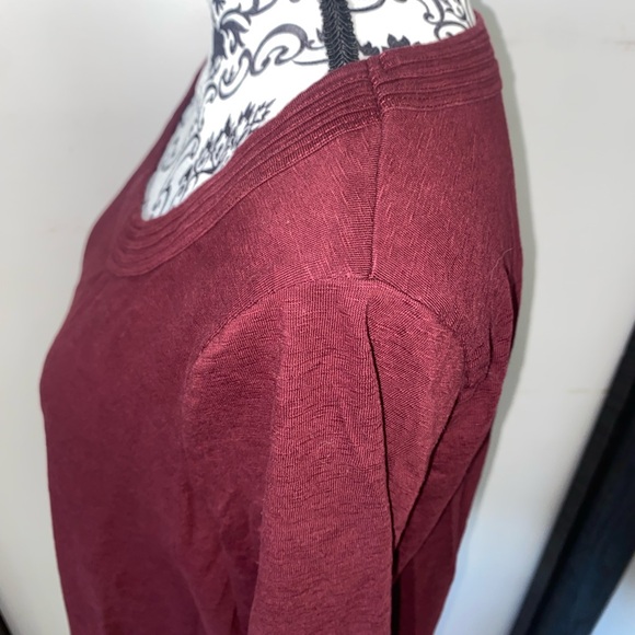 Coldwater Creek Size XL Burgundy Three-Quarter Sleeve Shirt with Boat-Like Neck - Picture 7 of 12